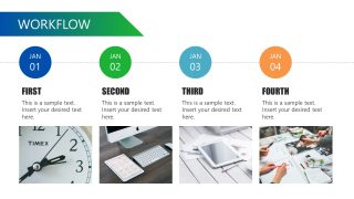 Four Months Workflow PowerPoint Template Slide 