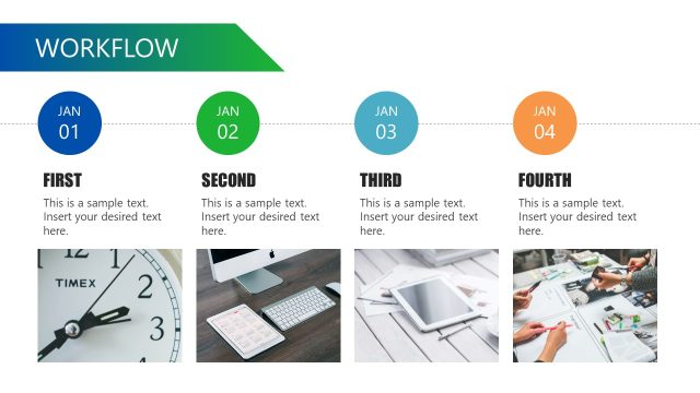 Four Months Workflow Slide for Presentation