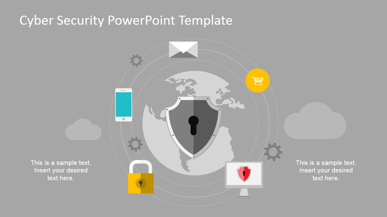 flow for powerpoint chart template a presentation Template The is professional Cyber Security PowerPoint