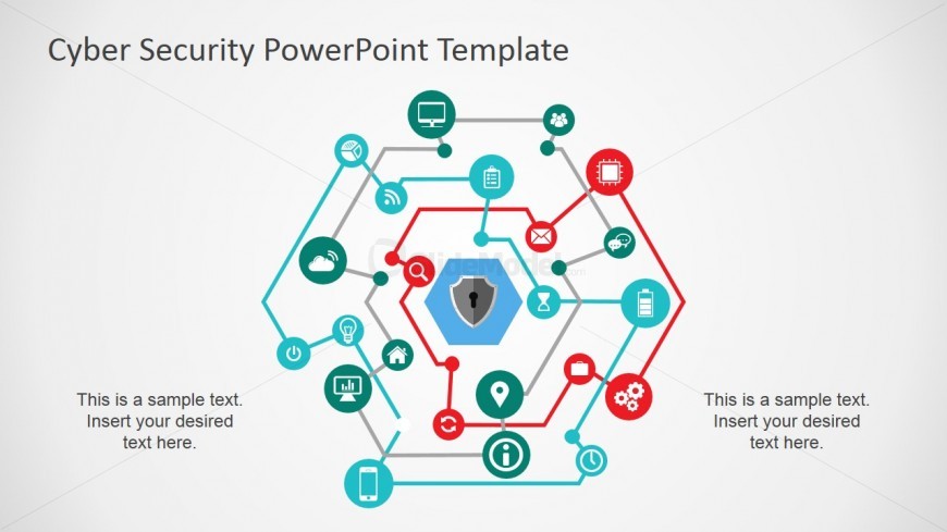 PowerPoint Diagram featuring Digital Networks