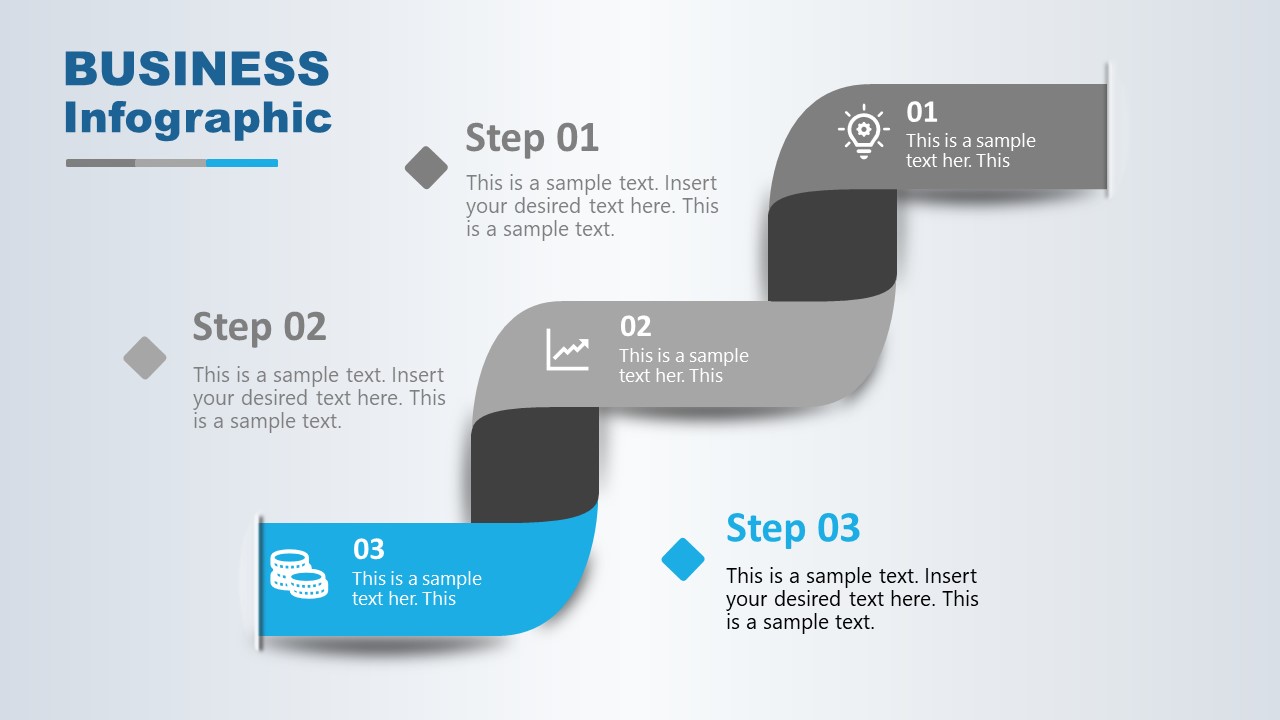 Editable PowerPoint Diagram - 3 Step Layout