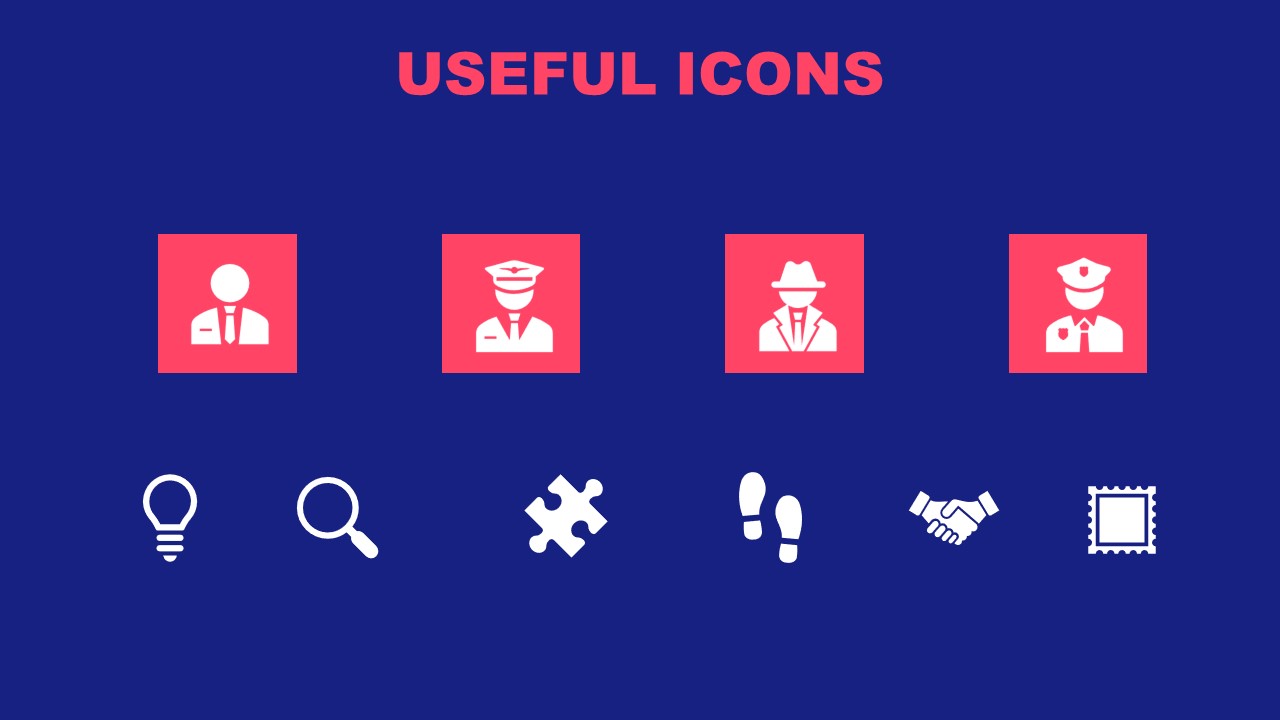 Clipart Icons for Detective Research PPT