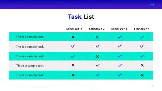 Slide Template Matrix Diagram for Task List