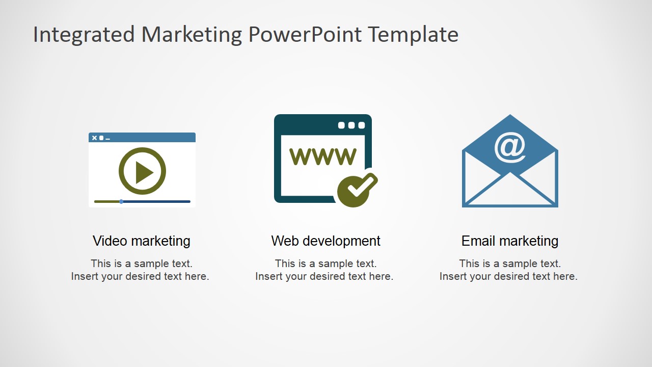 PowerPoint Shapes Featuring Web Development - Video and Email Marketing