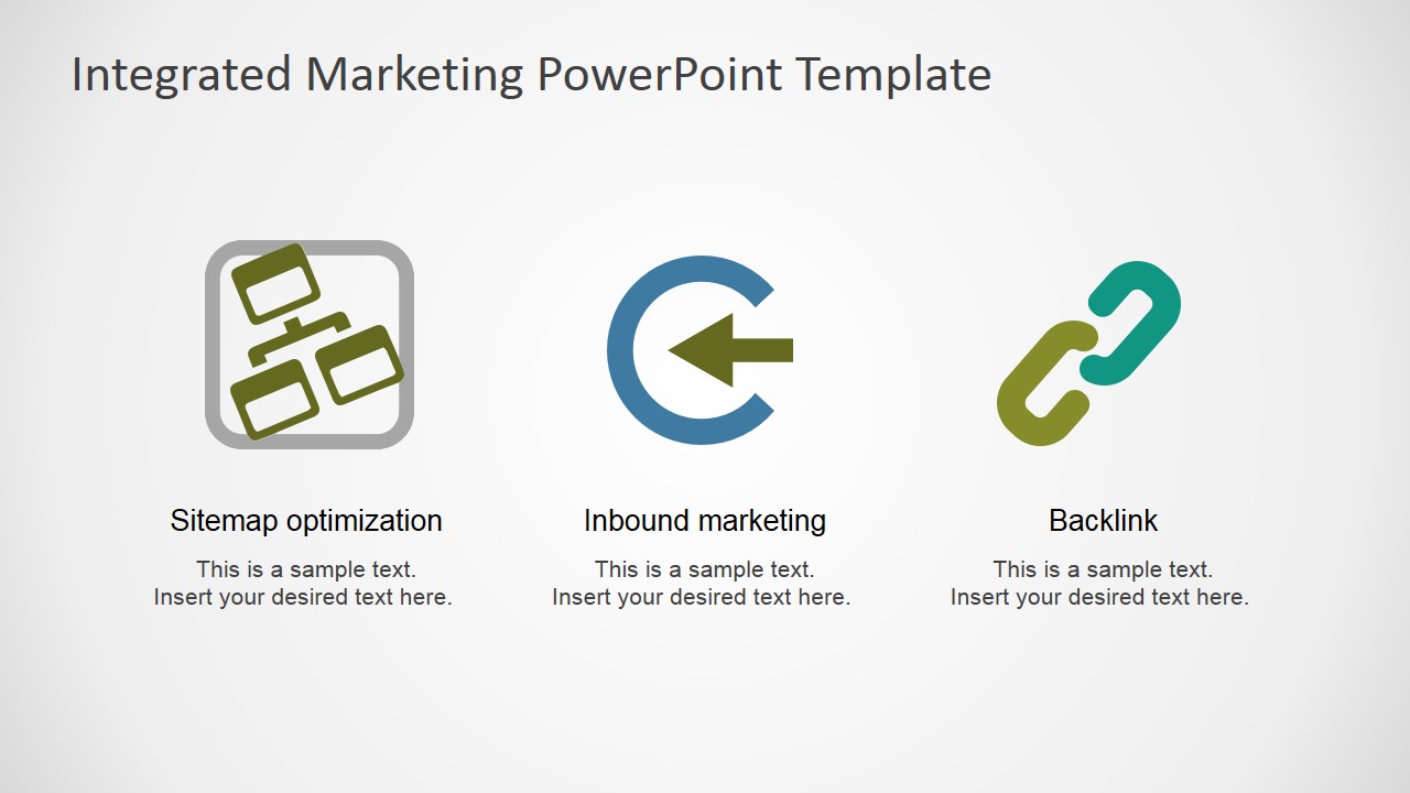 PowerPoint Clipart Featuring SiteMap Optimization, Inbound Marketing and Backlinks