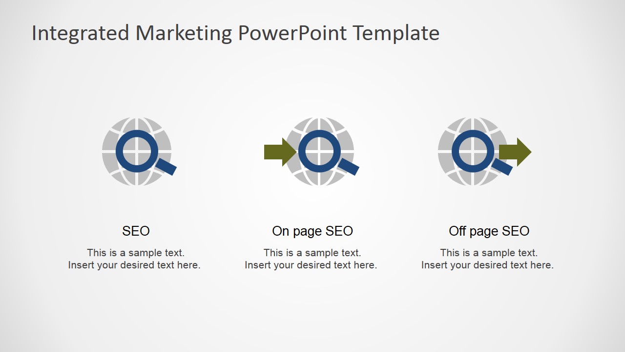 SEO Shapes for PowerPoint Featuring On Page and Off Page