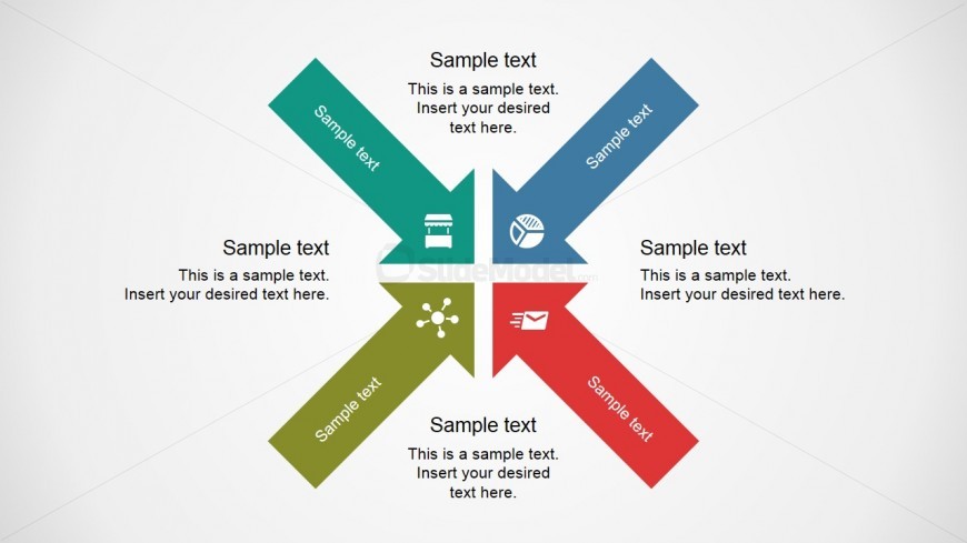 PowerPoint Template Four Arrows with Icons