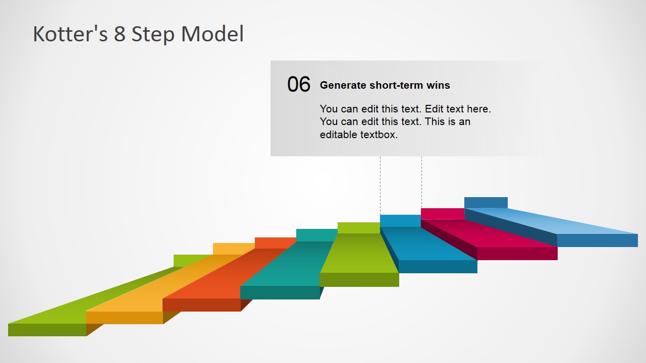Editable 3D Slide of 8 Step Model