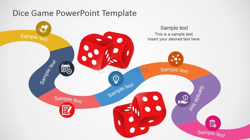 Board Game Roadmap Design for PowerPoint SlideModel
