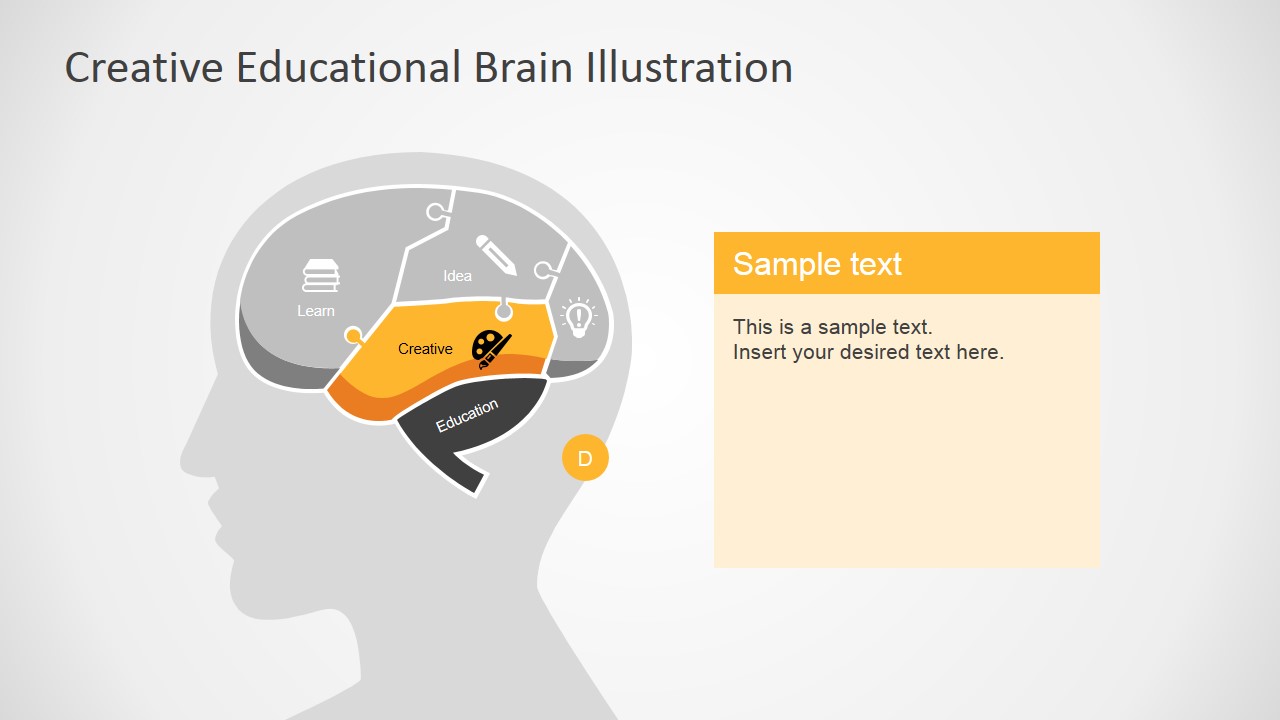 Creative Brain Section Slide in PowerPoint
