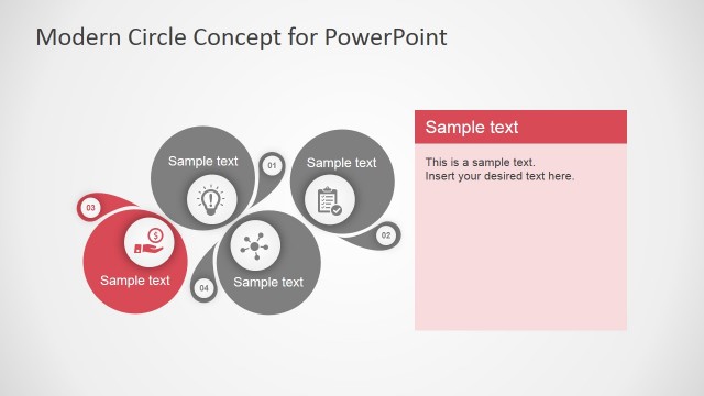 Four Steps Modern Circle Diagram for PowerPoint