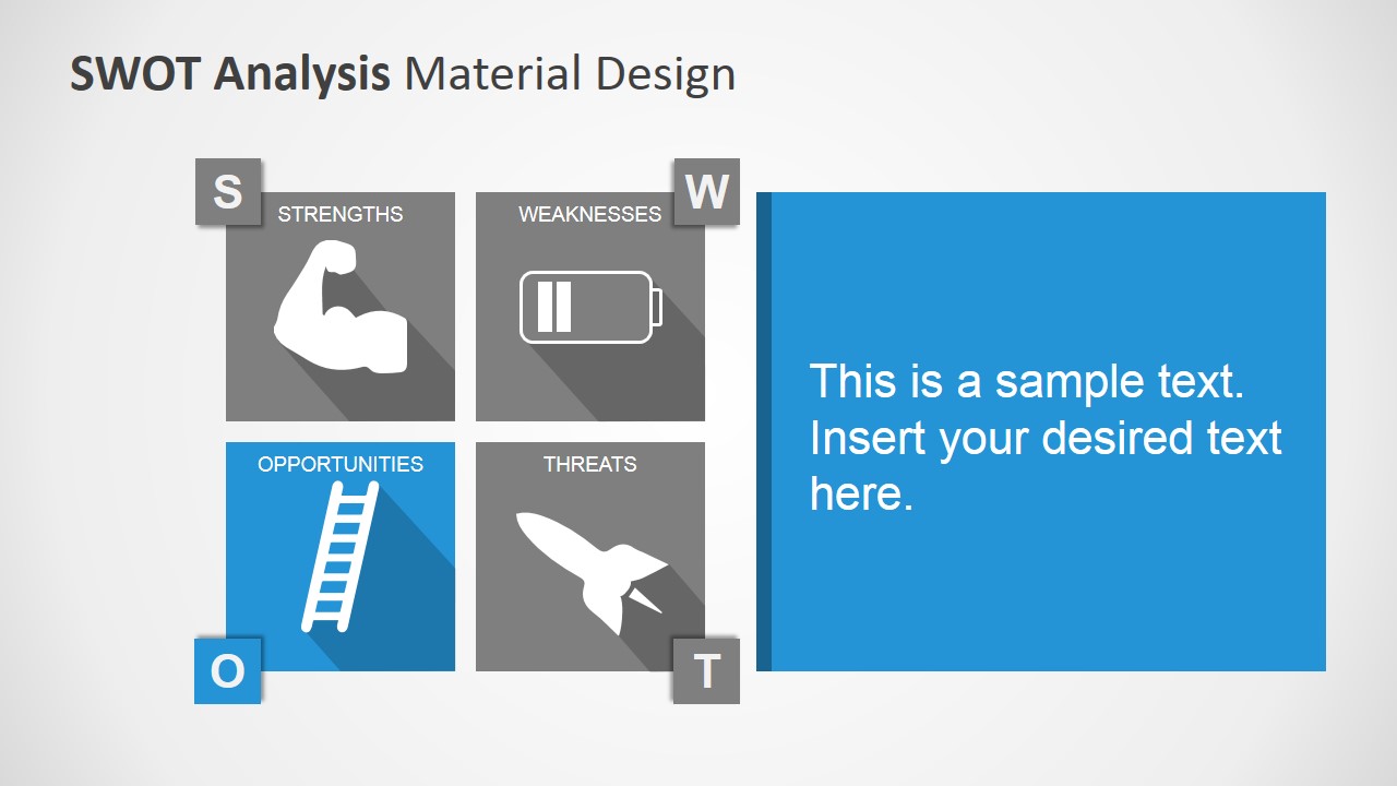 free powerpoint chart template flow SWOT Material Design Analysis Template PowerPoint with