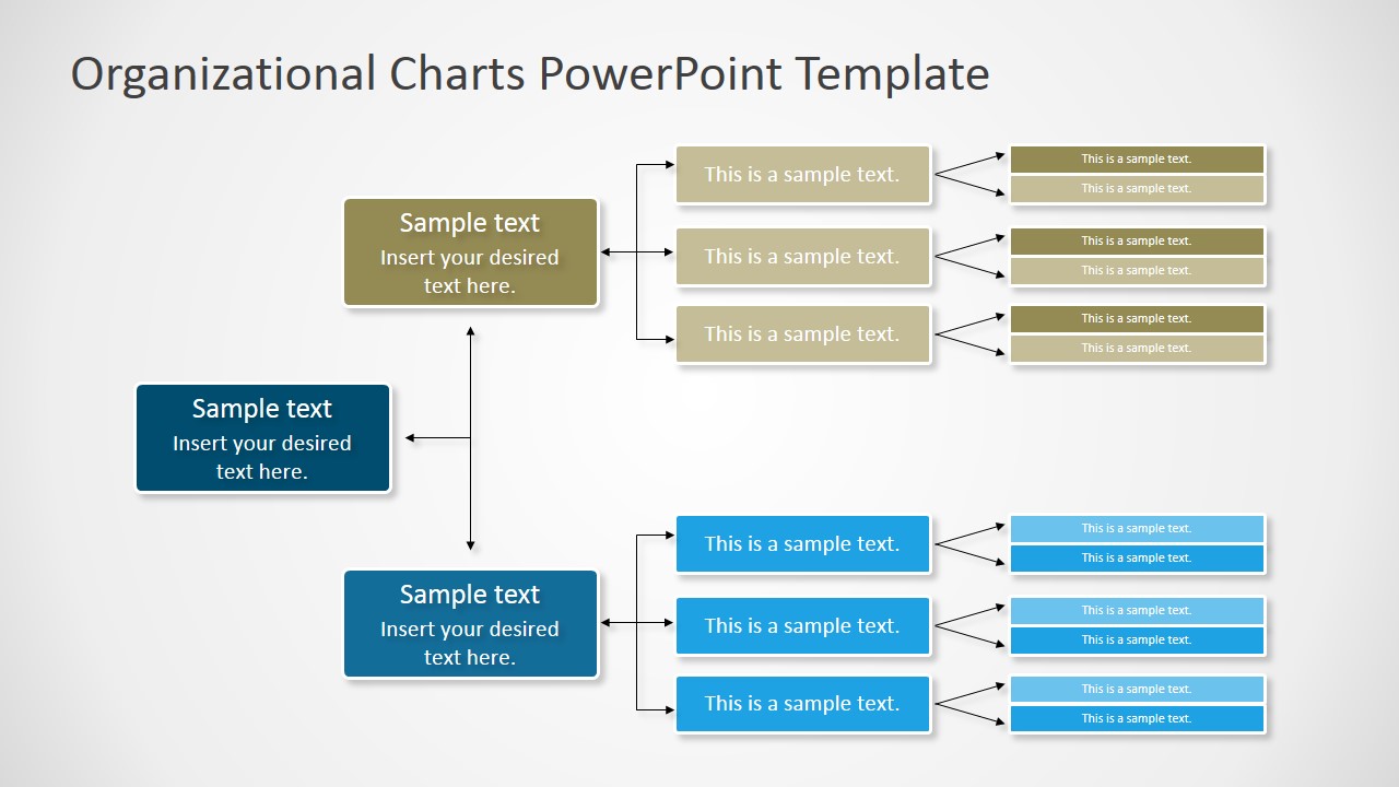 powerpoint chart format org Horizontal   Orgchart SlideModel PowerPoint Diagram