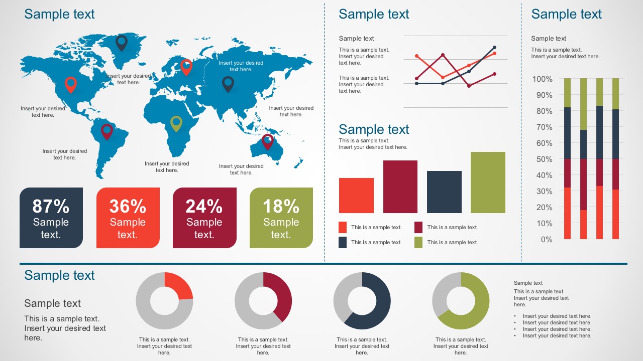 Simple World Data Dashboard for PowerPoint SlideModel