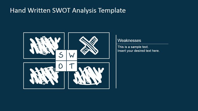 Weaknesses Sketched SWOT Design for PowerPoint