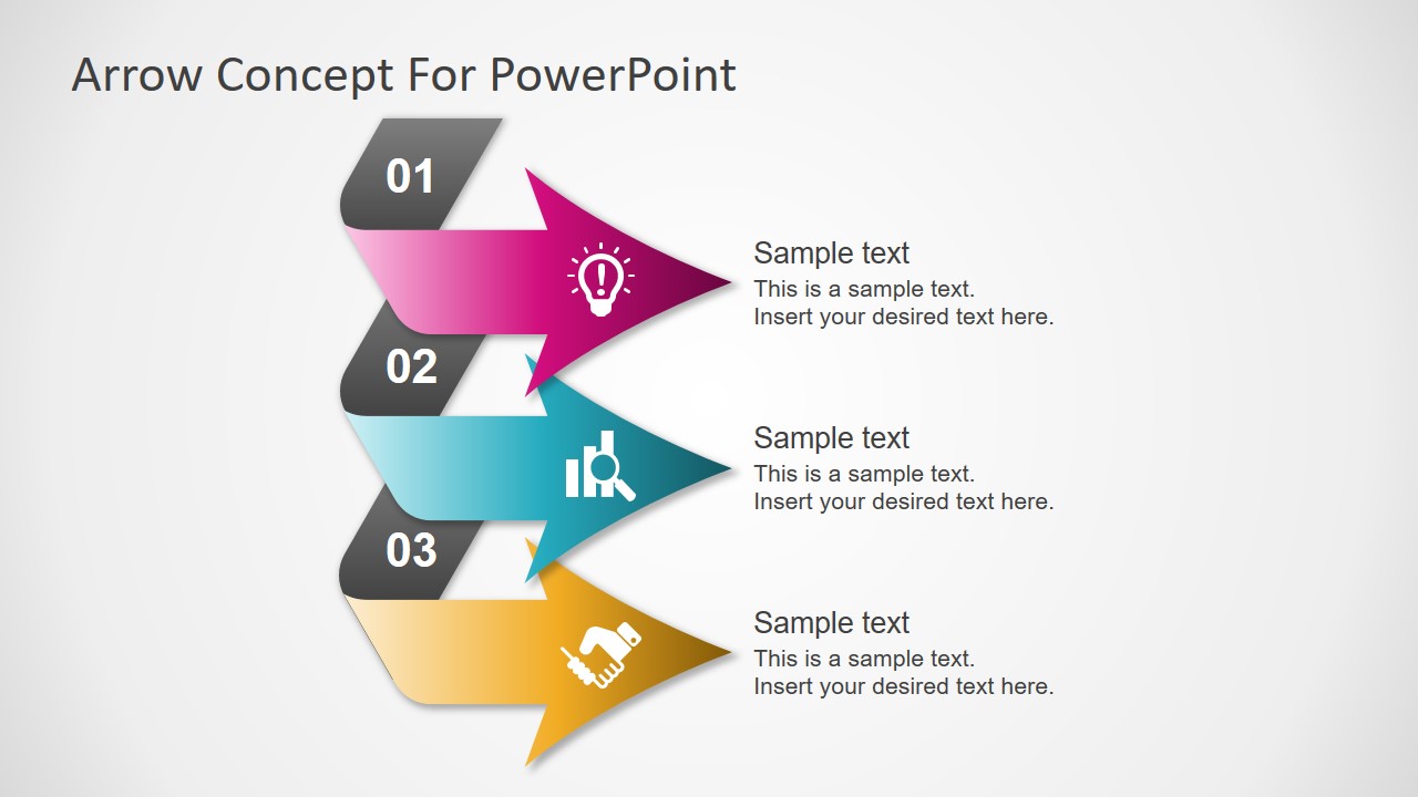 Steps Pointing Arrows Concept Powerpoint Diagram Slidemodel