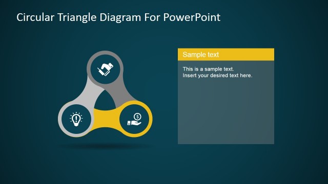 Circular Vertex Triangle Diagram for PowerPoint