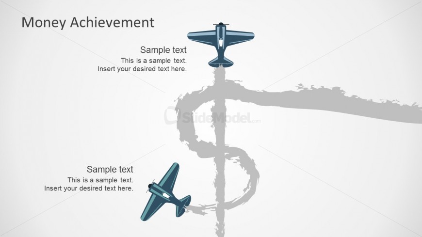 Airplane Graphics Money Success PowerPoint Templates