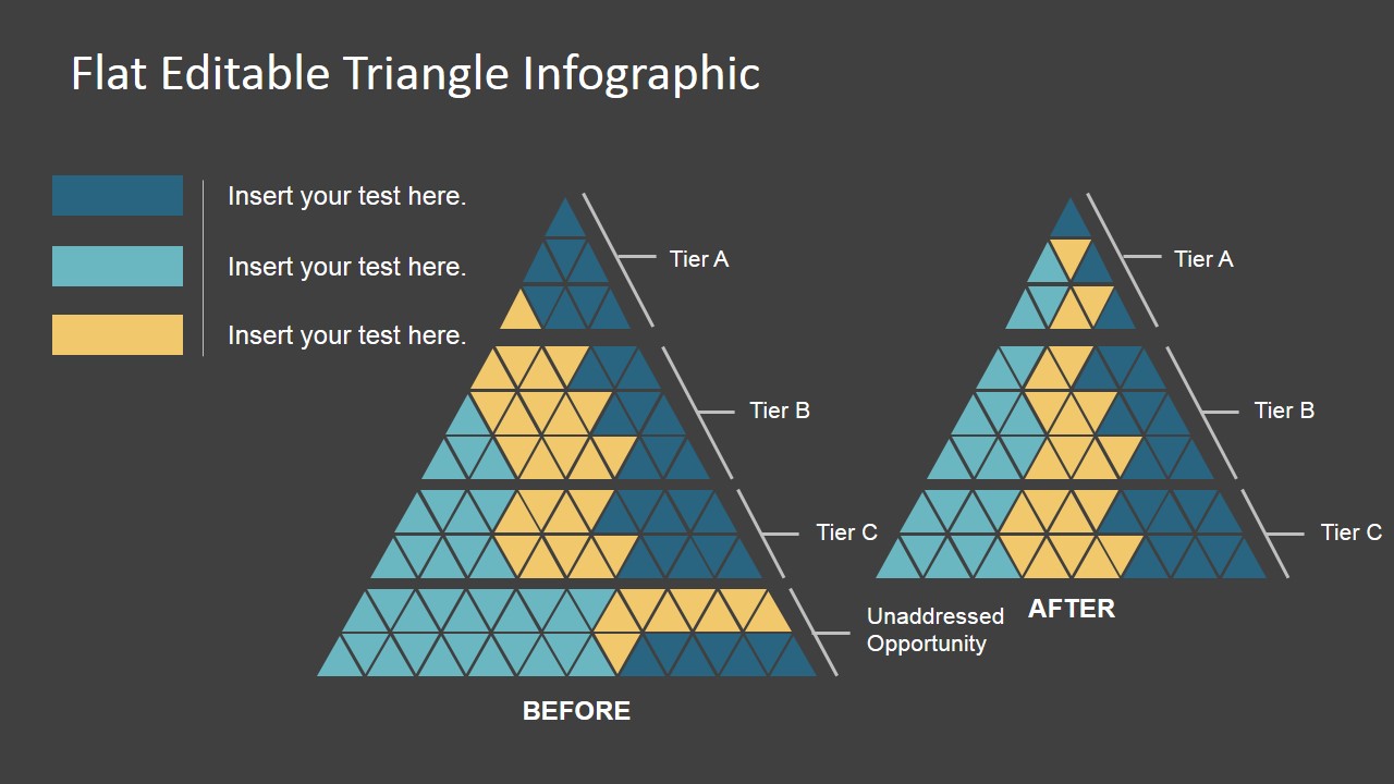 PPT Template Triangle Flat Design Dark Background