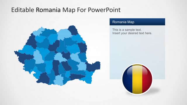 Political Outline Romania Map for PowerPoint