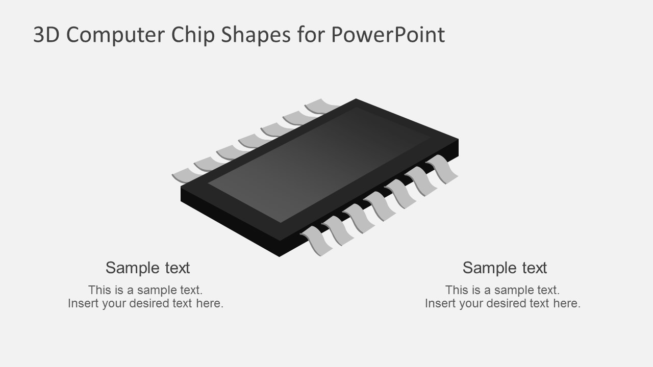 3D Microchip Graphic Illustration for PowerPoint