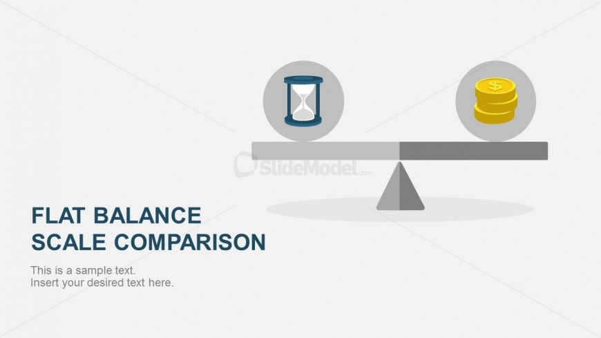 Flat Balance Scale Comparison Time and Money is perfect for your business financial forecast and reports.