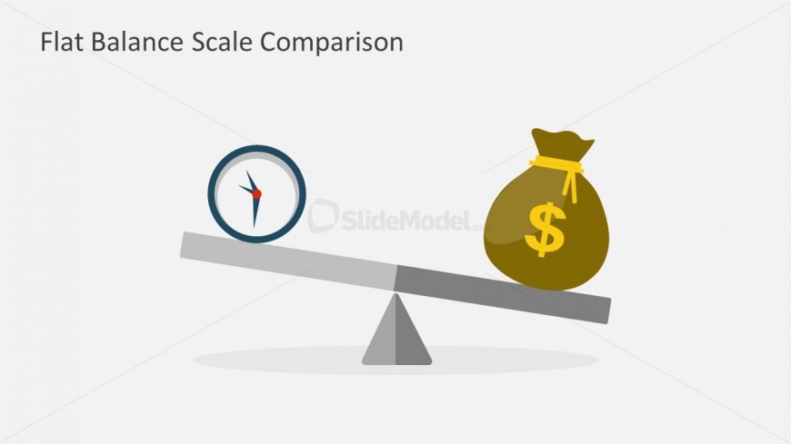 Use this Flat Balance Scale to show that time weighs more than wealth.