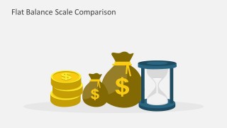 This Gold Money Next to Hourglass illustration can deliver a motivational presentation honoring Benjamin Franklin’s quote, “Time is Money”.