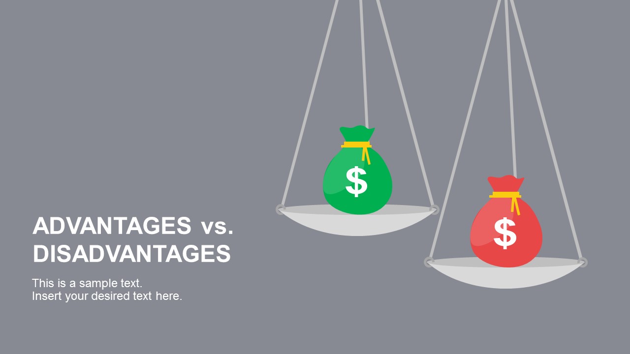 Advantages vs. Disadvantages PowerPoint Template benefits of using data flow diagrams 