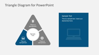 Flat Triangle Process Flow PowerPoint Illustration