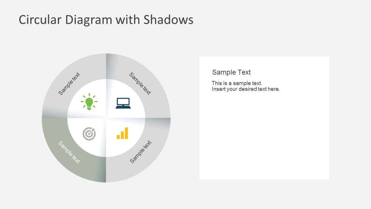 4 Steps Circular Powerpoint Diagram With Shadows