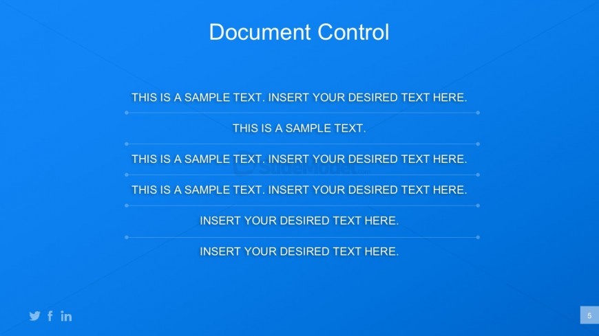 Business Plan Document Control PowerPoint