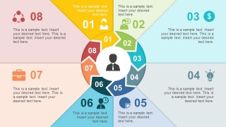 8 Steps Process Flow In Chevron Paper Effect PowerPoint