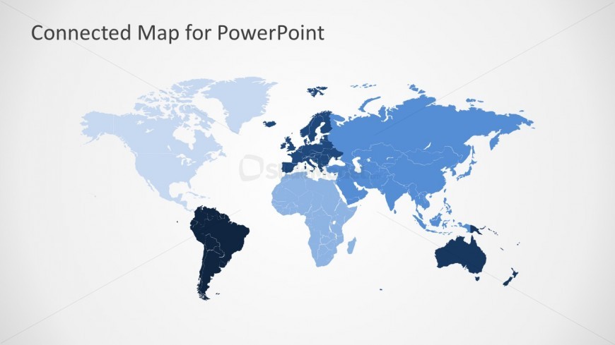 Colored World Continental Map Of the World PowerPoint