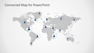 Continent Model With Human Icon For PowerPoint