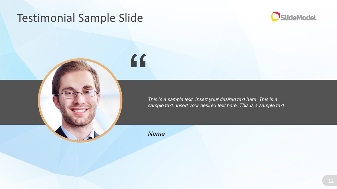 Testimonial PowerPoint Slide Template - SlideModel In Business Testimonial Template