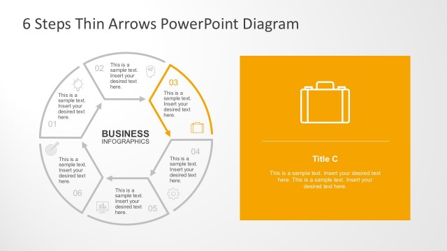 Flat Circular PowerPoint Diagram With 6 Steps