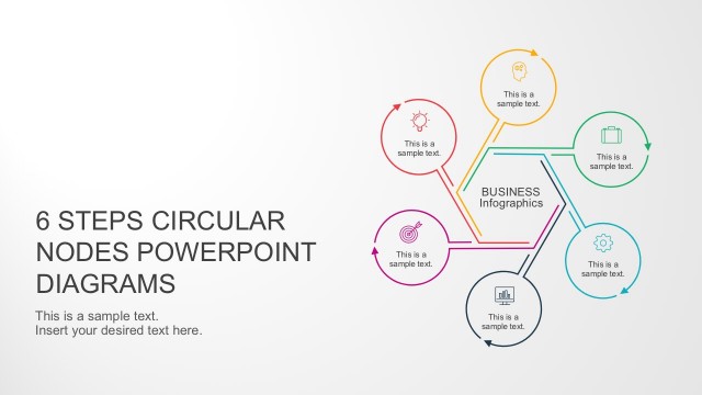 6 Steps Circular Nodes PowerPoint Diagrams