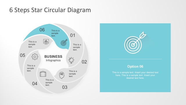 Cycle Process Diagram In Six Steps PowerPoint