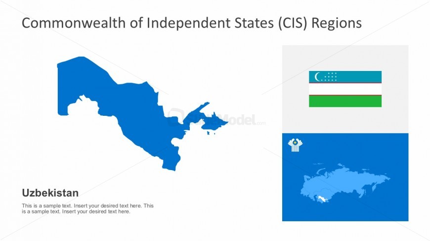 PowerPoint Physical Maps Vector of Uzbekistan Country