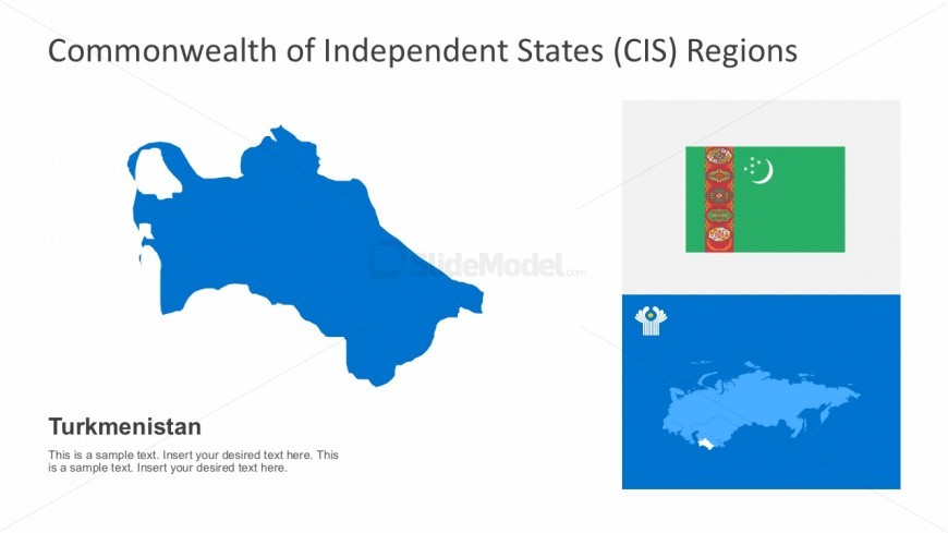 Accurate Turkmenistan Political Map With CIS Regional Maps