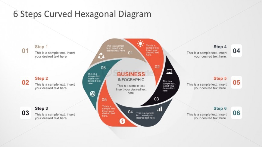 Hexagonal Progress Steps Diagrams for PowerPoint