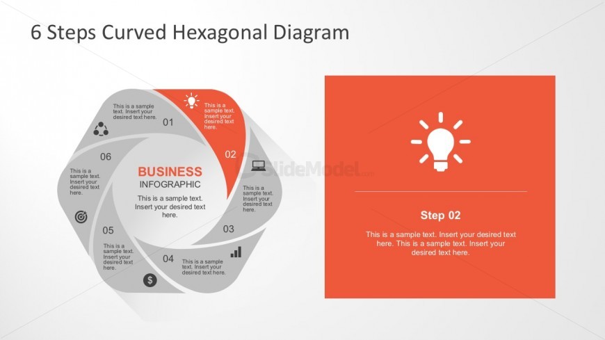 Curved Shapes Steps Diagram for PowerPoint Design