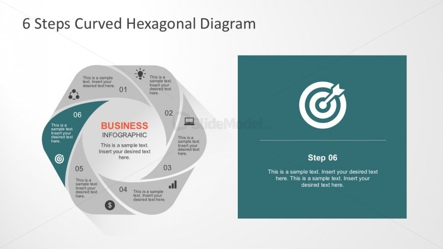 6 Steps Flower Diagram Template for PowerPoint 