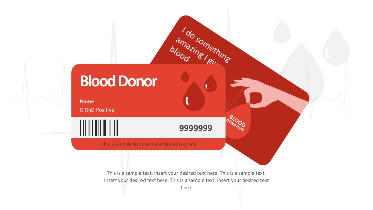 Blood Donor Card PowerPoint Slides - SlideModel Within Donation Card Template Free