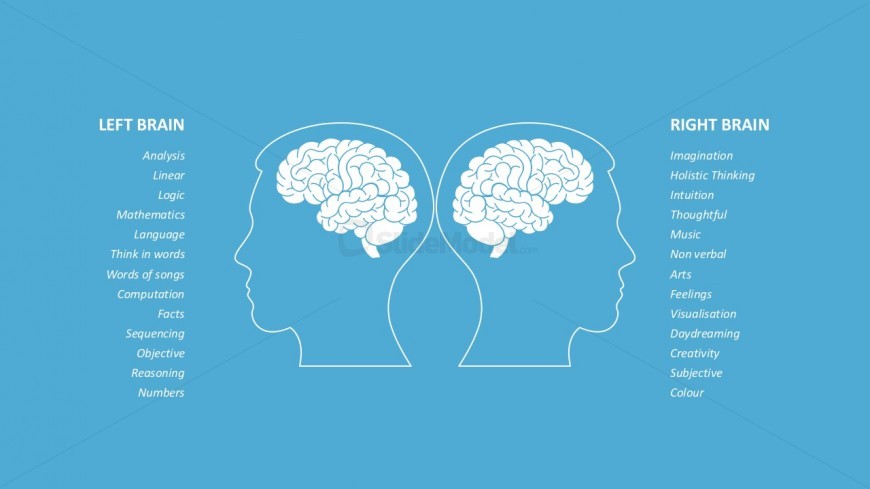 Brain Comparison Vector Diagram For PowerPoint