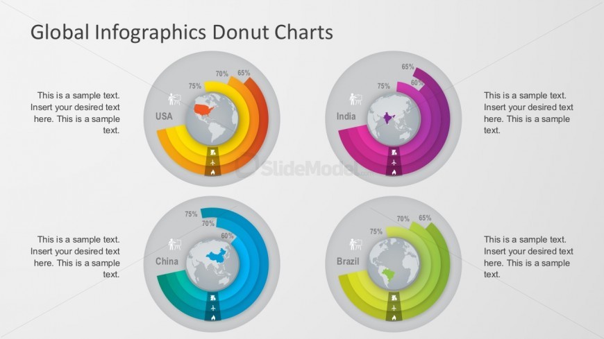 Global Infographics Donut PowerPoint  Donut