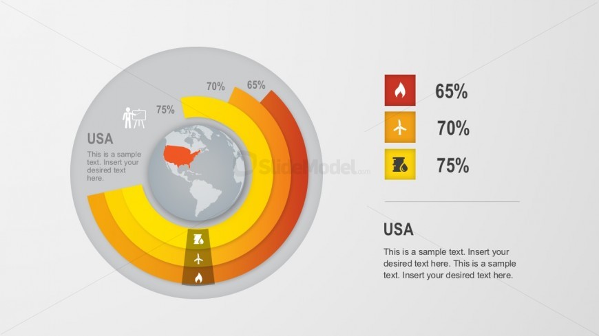 Editable Global Donut Chart For PowerPoint 