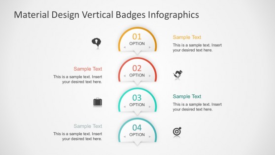 4 Steps Vertical Badges PowerPoint Infographics