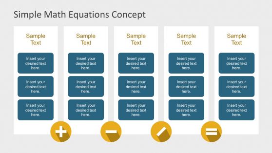 Math Equations Chart Template with Text Boxes